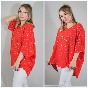 Stars On The Water Red Tunic Top